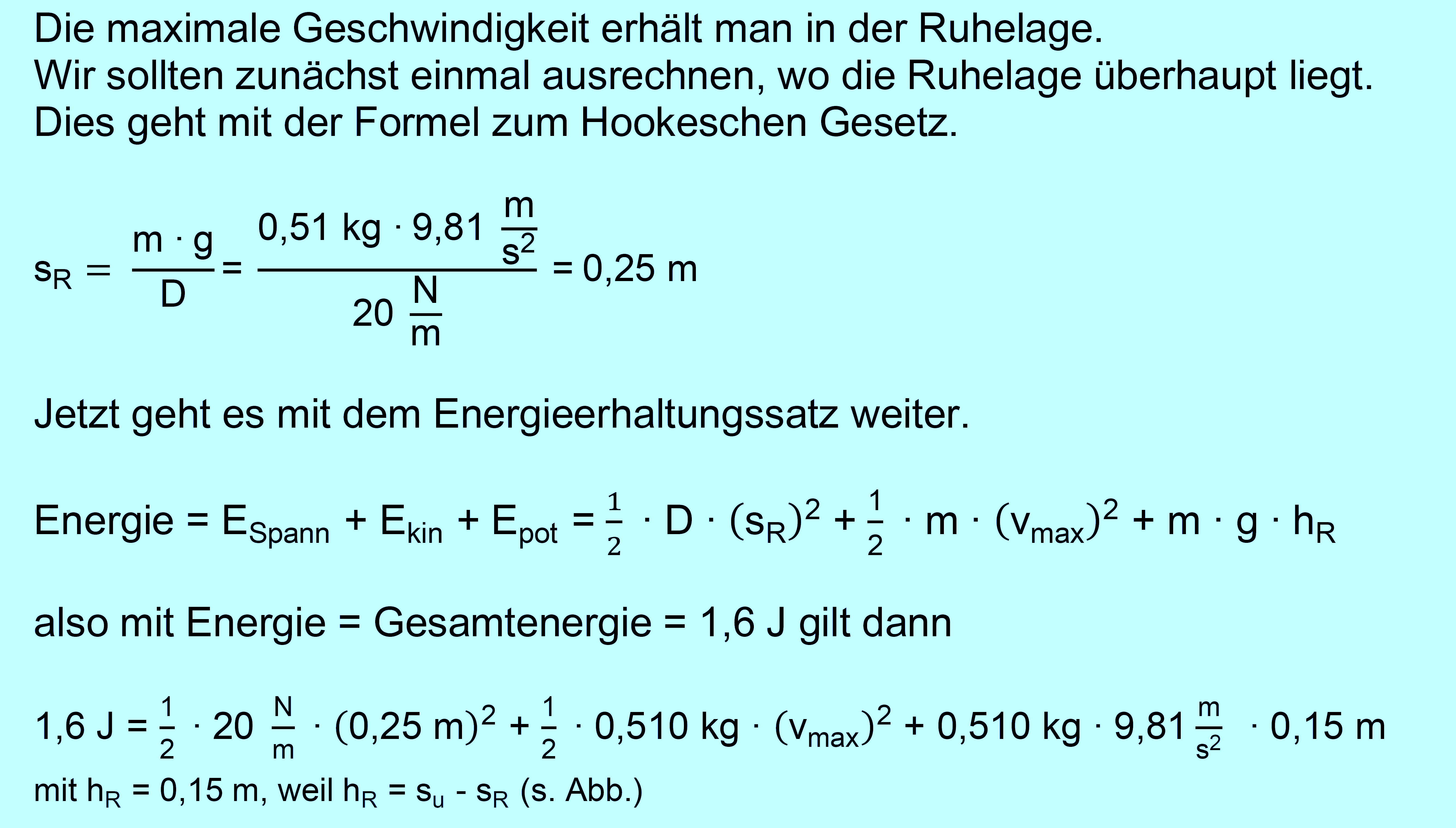 In dem Kapitel „Energie Federschwingung“ wird aber auch gezeigt,
